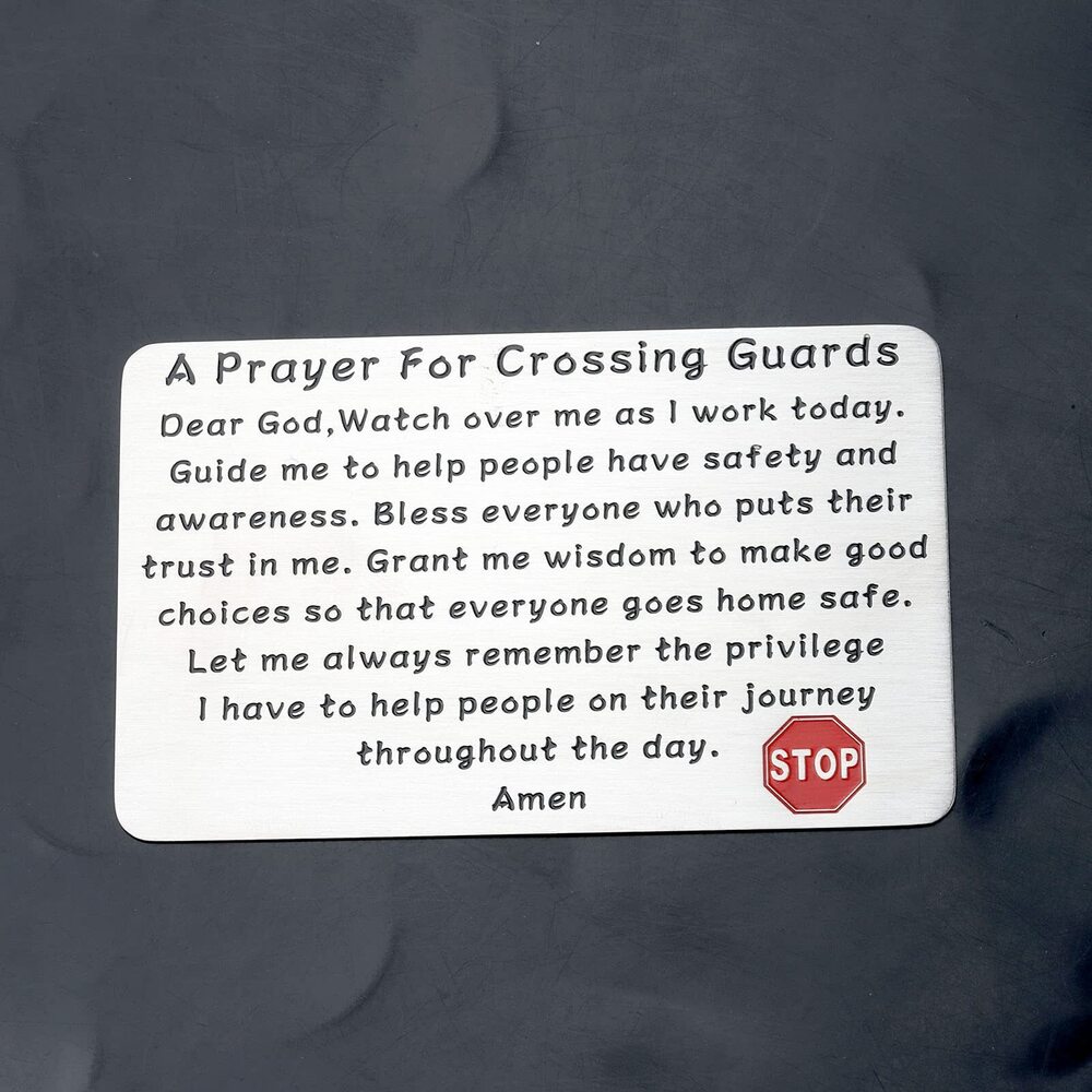 9608 Crossing Guard Wallet Card - Silver, Modern, Unisex - A Prayer View 2